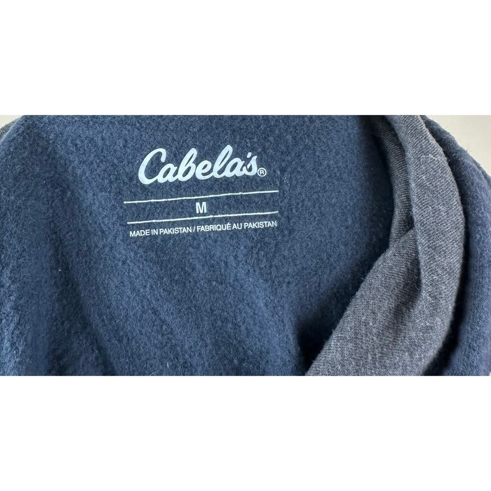 Cabela’s Spellout Logo‎ Pullover Hoodie Navy Graphic Gorpcore Mens Size Medium - Picture 3 of 6